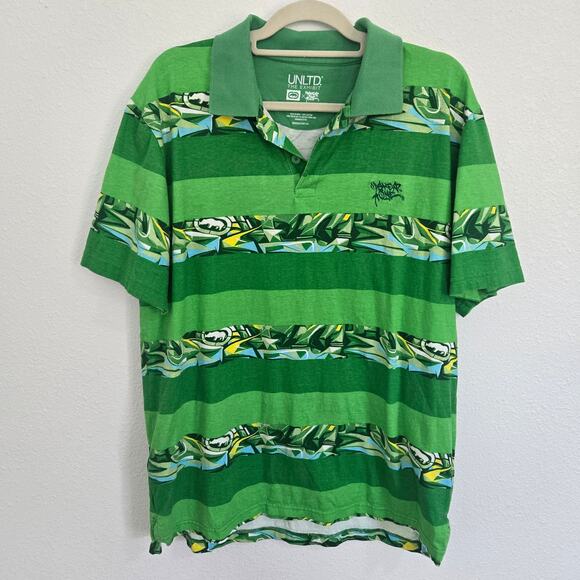 Ecko Unltd The Exhibit Askew One Street Graffiti Artist Green Polo Size XL - Picture 1 of 6